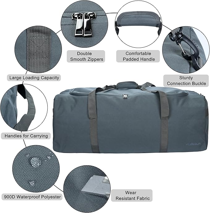 Large Duffle Bag for Travel, 100L Travel Bags for Men Extra Large Duffel Bag Water & Tear Resistant