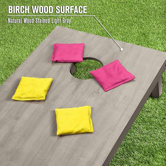 GoSports 4 ft x 2 ft Regulation Size Wooden Cornhole Boards Set - Includes Carrying Case and Bean