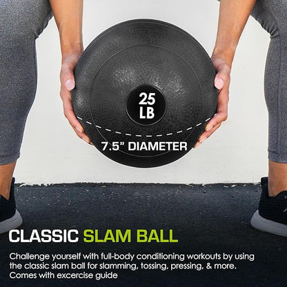 ProsourceFit Slam Medicine Balls 5, 10, 15, 20, 25, 30, 50lbs Smooth and Tread Textured Grip Dead