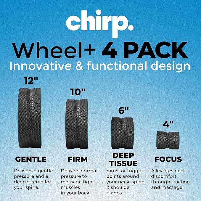 Chirp Wheel Foam Roller ??Targeted Back & Neck Relief, Lumbar Spine Stretcher, Spinal Decompression