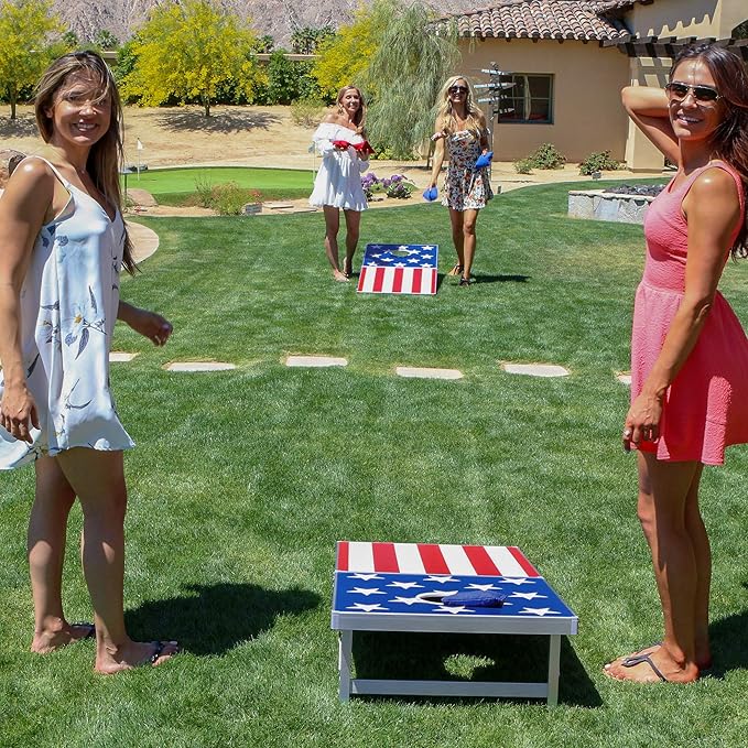 GoSports 4 x 2 ft Aluminum Cornhole Game Sets – Choose LED Lights or Standard - Set Includes 2