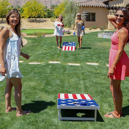 GoSports 4 x 2 ft Aluminum Cornhole Game Sets – Choose LED Lights or Standard - Set Includes 2
