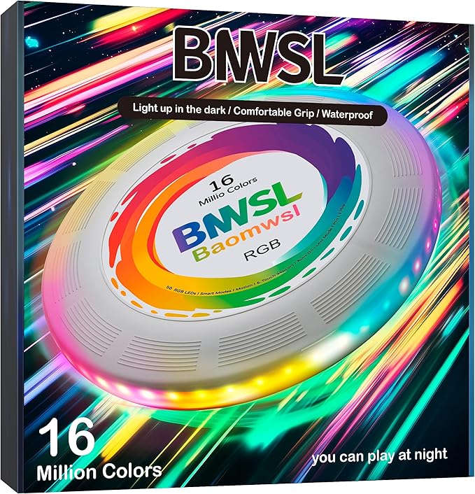 Light-Up Flying Disc - 16 Million Colors RGB or 50 LEDs, Ultra Bright, 12 Light Modes