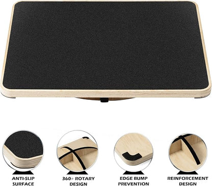 Multi-Optional Wooden Balance Board for all kind of balance tranning, Extra-Large Anti-Slip Wobble