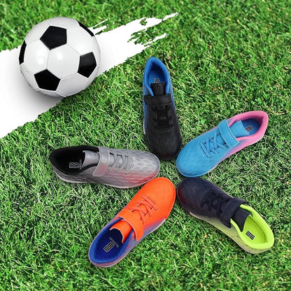 brooman Kids Indoor Soccer Shoes Boys Girls Soccer Cleats Athletic Turf Shoes