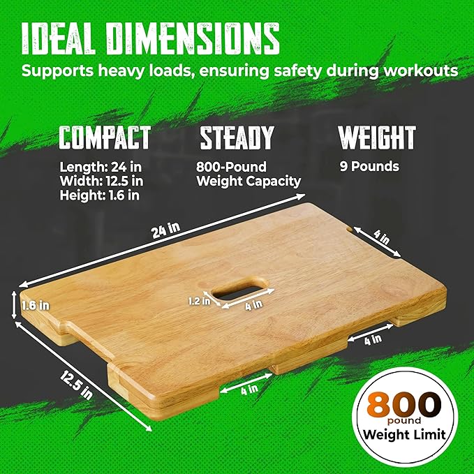 Wood Fitness Board, Exercise Platform or Wooden exercise board for resistance band exercises