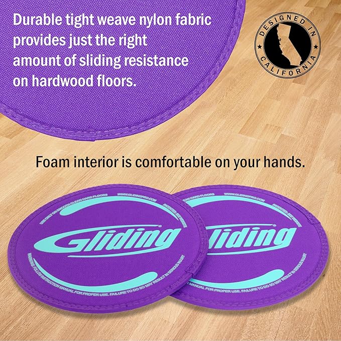 Gliding Discs for Working Out - Exercise Sliders for Carpet & Hardwood Floors 1 Pair, Authentic