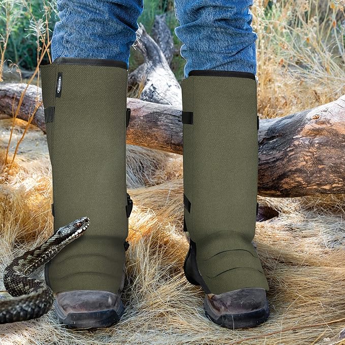 Snake Gaiters Leg Guards, Waterproof Snake Guards, Adjustable Snake Bite Protection for Lower Legs
