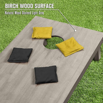 GoSports 4 ft x 2 ft Regulation Size Wooden Cornhole Boards Set - Includes Carrying Case and Bean