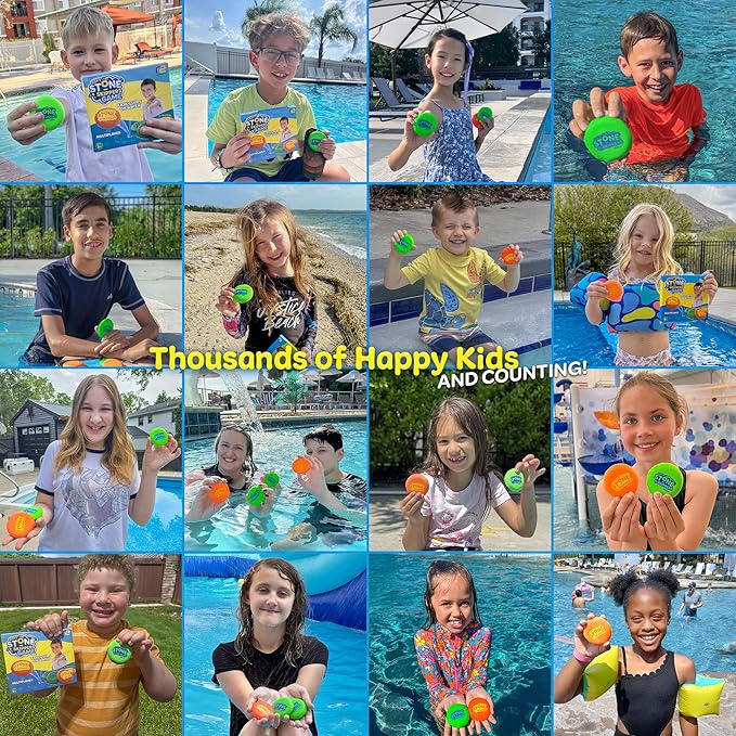 Soft Stone Skippers Game – Fun Pool Toys for Kids All Ages - 4 Pack Water Skipping Discs Set – Best