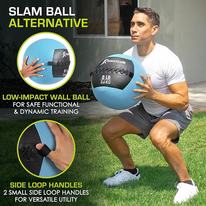 ProsourceFit Soft Medicine Balls, Wall Balls and Full Body Dynamic Exercises, Color-Coded Weights: