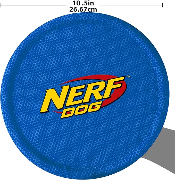 Nerf Dog Nylon Flyer Dog Toy, Flying Disc, Lightweight, Durable and Water Resistant, Great for