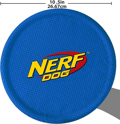Nerf Dog Nylon Flyer Dog Toy, Flying Disc, Lightweight, Durable and Water Resistant, Great for