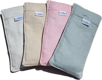 Organic Linen Eye Pillow - Lavender & Flaxseed for Relaxation, Yoga, Stress Relief - Microwavable