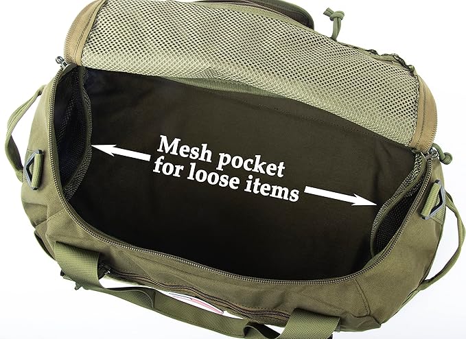 Tactical Duffle Bag MOLLE Gear Bag Carry on Travel Duffel Bag. Ideal for Hunting, Shooting Range