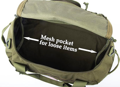 Tactical Duffle Bag MOLLE Gear Bag Carry on Travel Duffel Bag. Ideal for Hunting, Shooting Range