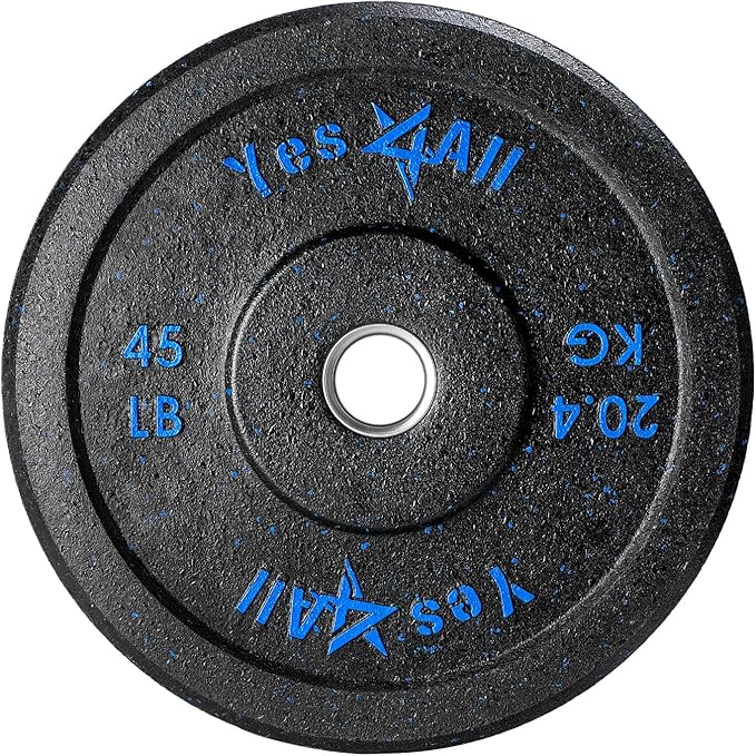 Yes4All 2" Bumper Plate, 10-190 LB Olympic Rubber Weight Plate with Steel Hub for WeightLifting