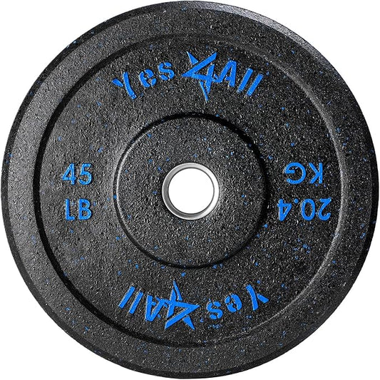 Yes4All 2" Bumper Plate, 10-190 LB Olympic Rubber Weight Plate with Steel Hub for WeightLifting