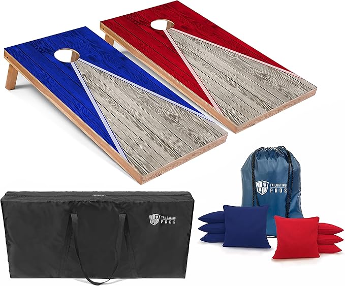 Tailgating Pros Cornhole Boards - 4'x2' Lightweight Cornhole Game- Includes Carrying Case, Set of 8