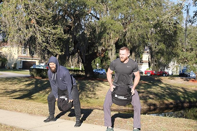 Round Fitness Sandbag 150/100/50 LB with Two Handles - Heavy Duty Workout Sandbags for Training