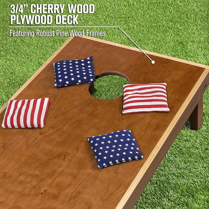 GoSports 4 ft x 2 ft Commercial Grade Cornhole Boards Set - Natural Wood Cornhole Boards, Choose