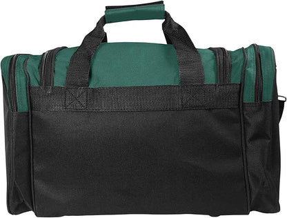 DALIX 17" Duffle Bag Dual Front Mesh Pockets (Black Gold Gray Dark Green Navy Blue Maroon Royal
