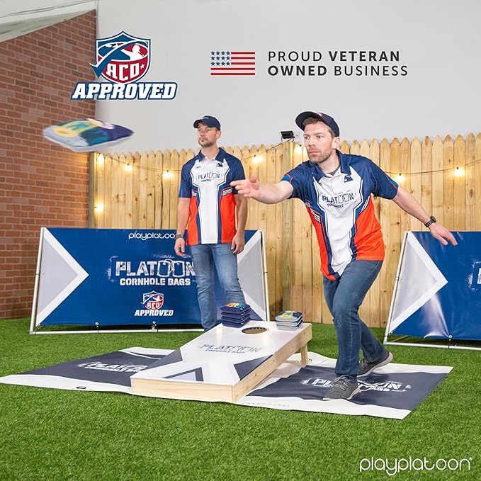 Play Platoon Cornhole Bags Set of 8 Regulation Professional Corn Hole Bean Bags ACO Approved