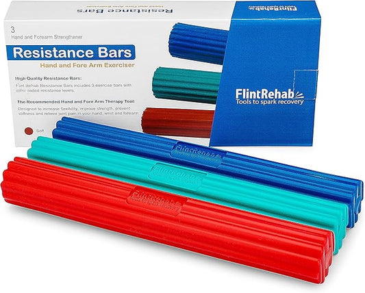 FlintRehab Flex Bars for Physical Therapy (3 Pack), Hand therapy Flex Bar, Resistance Bar for