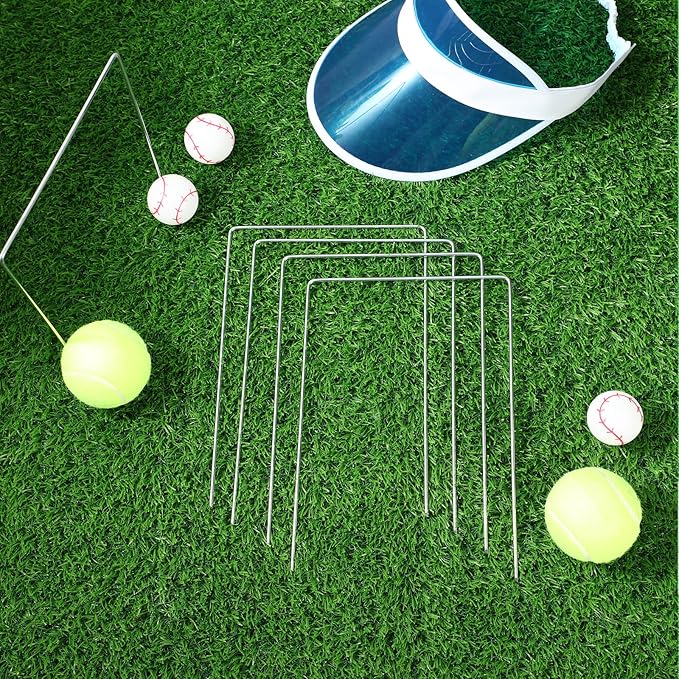 Deekin Set of 9 Croquet Wickets Replacement for Croquet Metal Hoops with Galvanized and Plastic