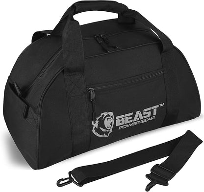 Unisex Duffel Bag Black, Extra Roomy Waterproof Small Gym Bag For Women with Shoe Compartment