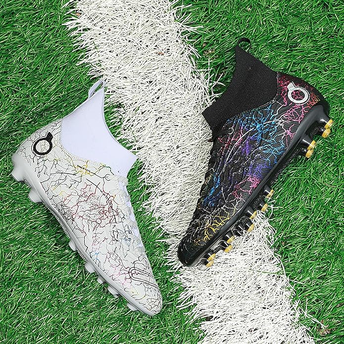 Men's Soccer Shoes High-Top Soccer Cleats Outdoor Breathable Athletic Professional Spikes Youth