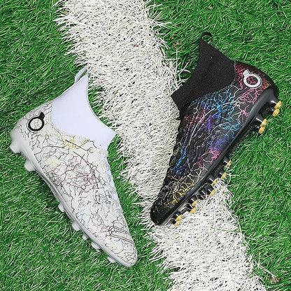 Men's Soccer Shoes High-Top Soccer Cleats Outdoor Breathable Athletic Professional Spikes Youth