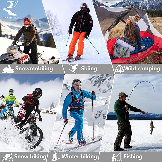RANDY SUN Waterproof Skiing Socks, [SGS Certified] Unisex Knee High Breathable Hiking Trekking Sock