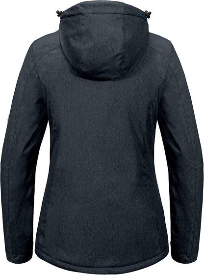 Little Donkey Andy Women's Waterproof Hiking Skiing Jacket with Removable Hood, Fleece Lined Winter