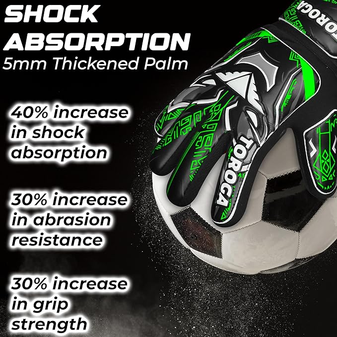 Goalkeeper Gloves for Kids & Youth – Soccer Goalie Gloves, Strong Latex Grip, Double Wrist Support