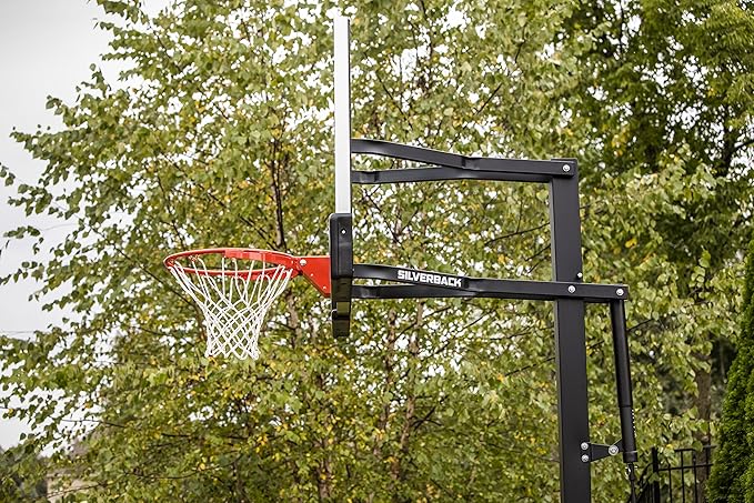 Silverback In-Ground Basketball Hoops, Adjustable Height Tempered Glass Backboard and Pro-Style