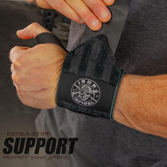 Iron Infidel Wrist Wraps for Weightlifting - 18" and 24" Heavy Duty Support for Working Out, Gym