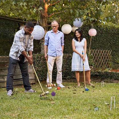 ropoda 35In Updated Six-Player Croquet Set with Wooden Mallets, Colored Balls, Sturdy Carrying Bag