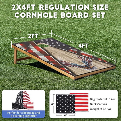 Cornhole Set, Corn Holes Outdoor Game, Regulation Cornhole Boards, Portable Cornhole Set, Classic