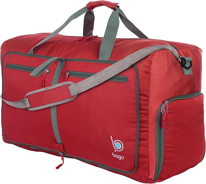 Bago Large Foldable Duffel Bags for Traveling Women & Men - 80L Packable Duffle Bag for Travel with