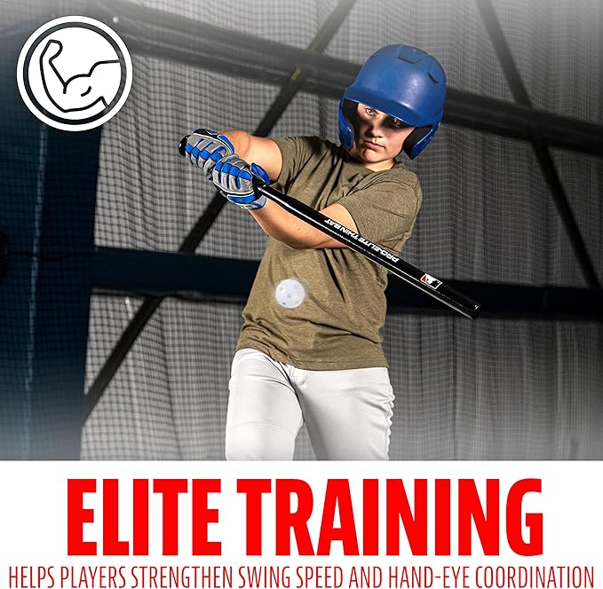 Franklin Sports MLB Baseball Training Bat + Balls - Thin Stick Training Equipment for Hitting