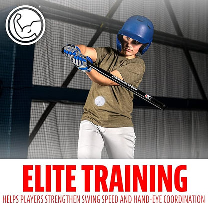 Franklin Sports MLB Baseball Training Bat + Balls - Thin Stick Training Equipment for Hitting
