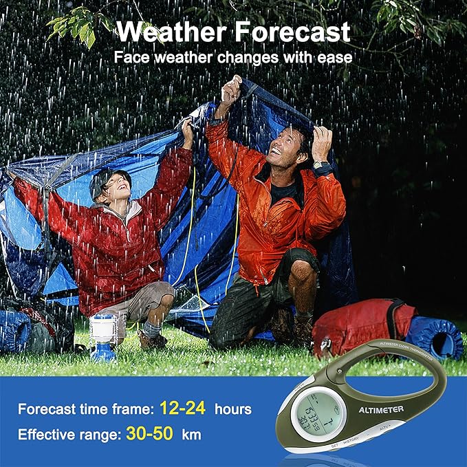 Digital Altimeter Portable Compass with Weather Forecast Multi Function Altimeter Barometer for