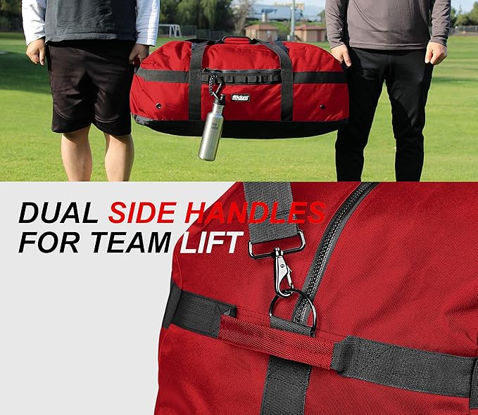 Fitdom 132L 36" Heavy Duty Extra Large Sports Gym Equipment Travel Duffel Bag W/Adjustable Shoulder