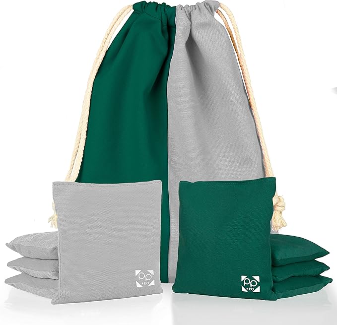 Professional Cornhole Bags - Set of 8 Regulation All Weather Double Sided - Sticky Side/Slick Side