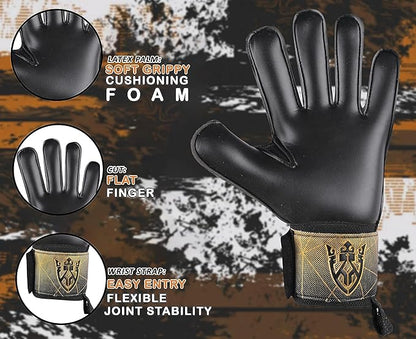 Soccer Goalie Goalkeeper Gloves for Kids Boys Youth & Adult,Latex Strong Grip Palms with Removable