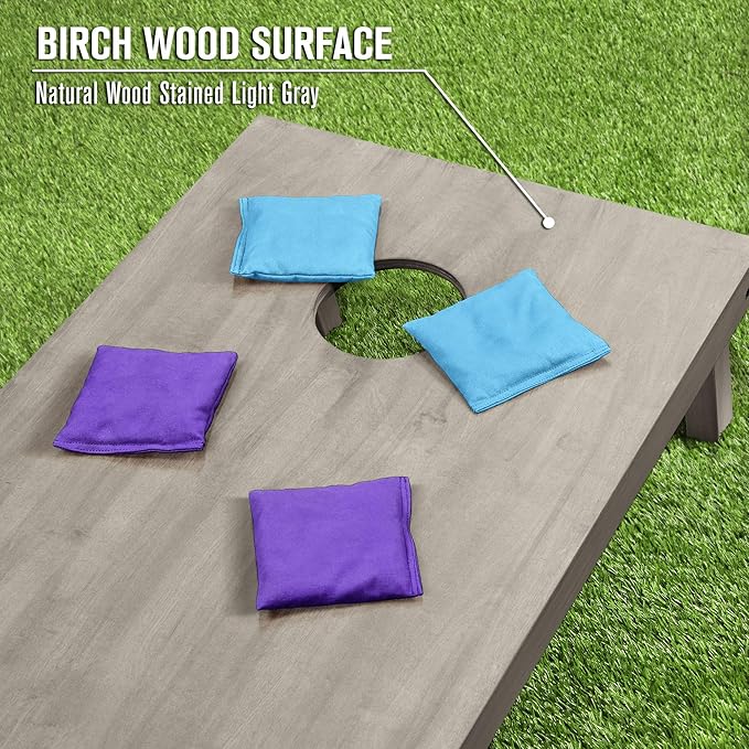 GoSports 4 ft x 2 ft Regulation Size Wooden Cornhole Boards Set - Includes Carrying Case and Bean