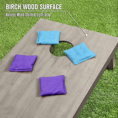 GoSports 4 ft x 2 ft Regulation Size Wooden Cornhole Boards Set - Includes Carrying Case and Bean