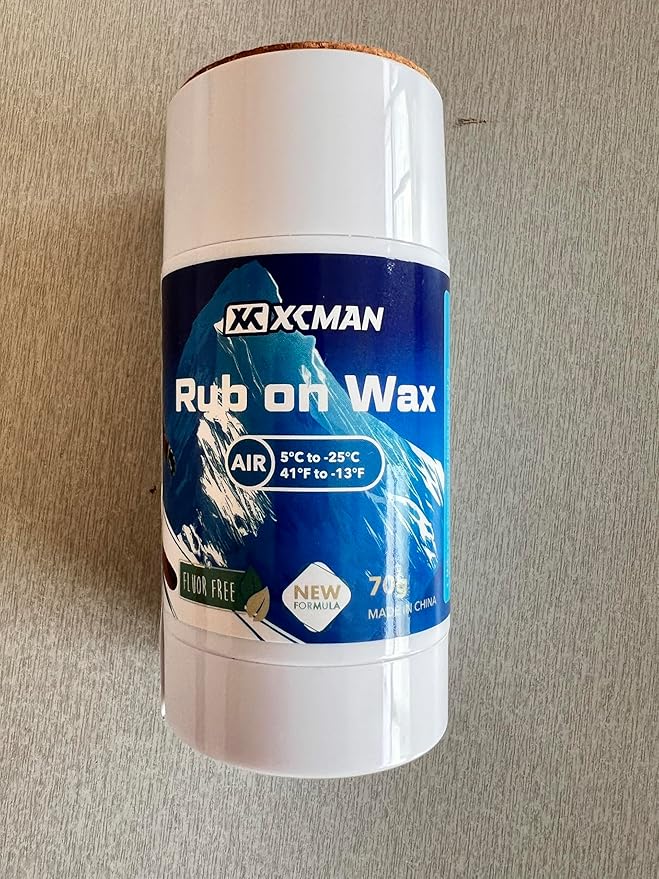 XCMAN Rub on Quick Wax for Ski/Snowboard/Nordic/Cross-Country with Easy cork applicator 70g