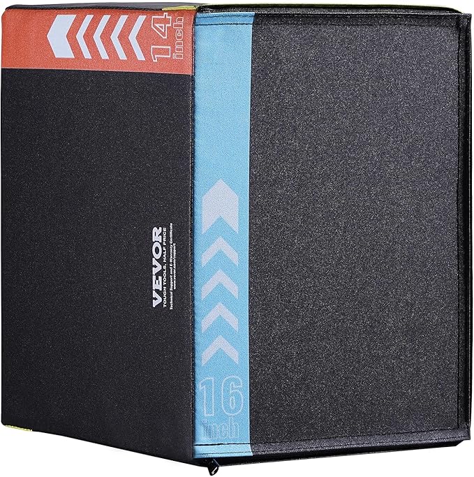 VEVOR 3 in 1 Plyometric Jump Box, Cotton Plyo Box, Platform & Jumping Agility Box, Anti-Slip